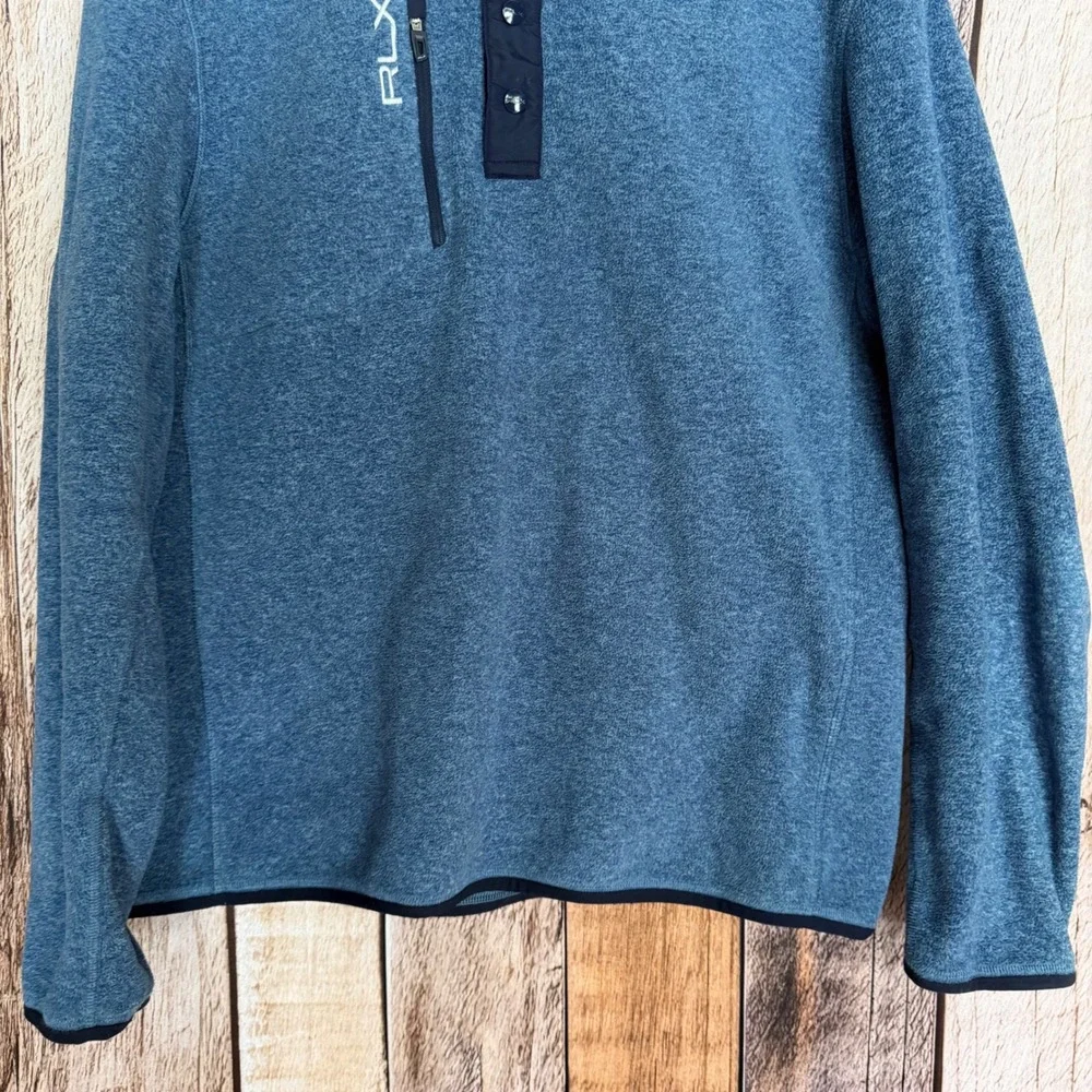 RLX Ralph Lauren 1/4 Snap Fleece Pullover Blue Golf Layer Performance Size Large